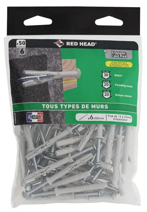 Chevilles FRAPEX M Ø6x50mm (x50) Pas Cher