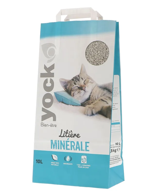 Litière minérale pour chat Bien-être 10L YOCK Nouveauté