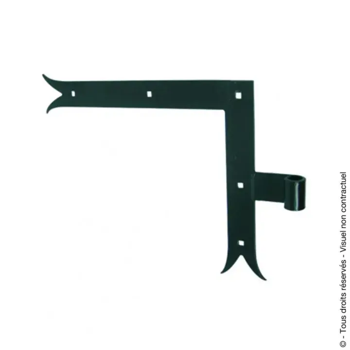Équerre queue de carpe Ø14mm 250x300mm droite noire Commander Vite