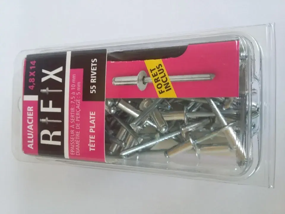 Expédition Rapide Blister Rivet Alu/Acier Ø4.8X14mm TP + Foret