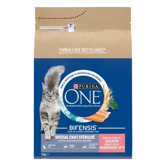 Quantité Limitée Croquettes pour chat stérilisé au saumon 3 kg PURINA ONE