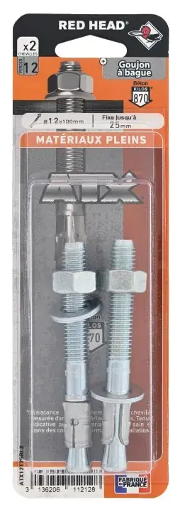 Goujon à expansion rapide ATX Ø12x100mm (x2) Soldes