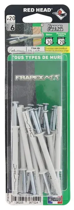 Meilleure Vente Chevilles FRAPEX M Ø6x70mm (x20)