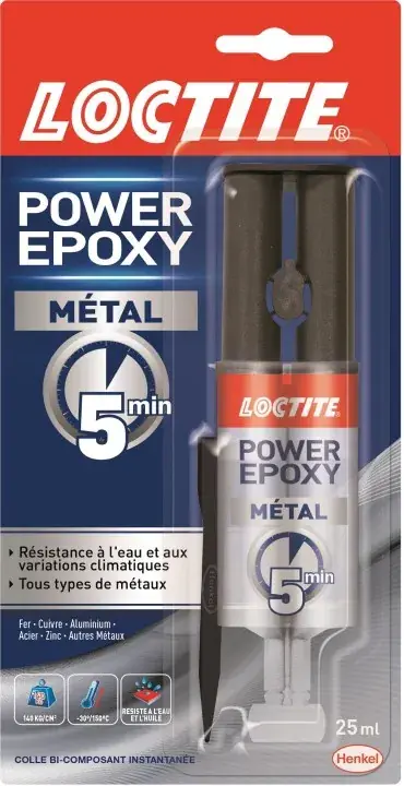 Colle Power époxy spécial métal seringue 25 ml LOCTITE Nouvel Arrivage