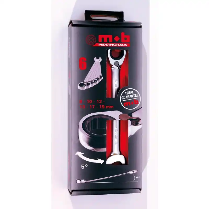 Bon Plan JEU DE 6 CLES MIXTES A CLIQUET 8 A 19 MM