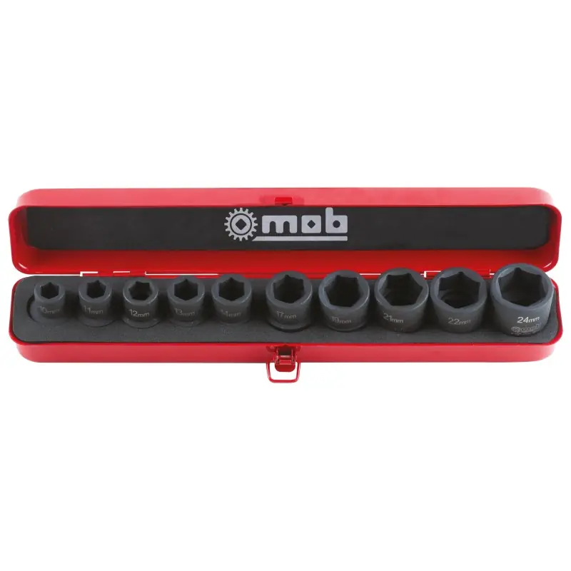 COFFRET METALLIQUE DE 10 DOUILLES IMPACT 1/2'' Quantité Limitée