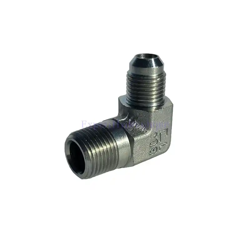 Raccord coudé 90° mâle 9/16 JIC (UNF) – mâle 3/8 NPT Livraison Express