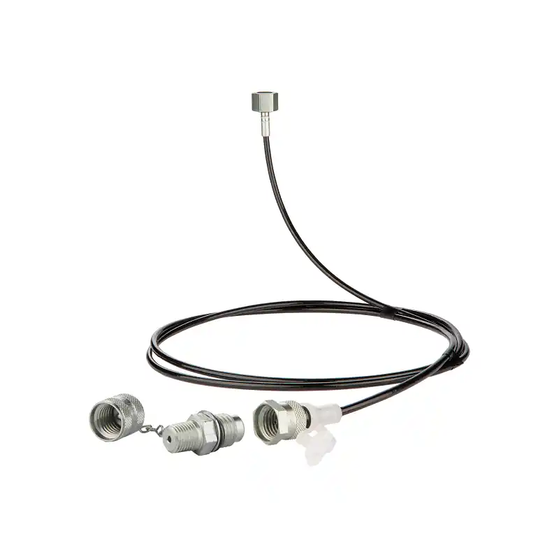 Câble de mesure de service de 2000 mm avec connexion 1/4" NPTF pour le diagnostic des systèmes hydrauliques. Conçu pour les manomètres avec filetage G1/4". Prix Cassé