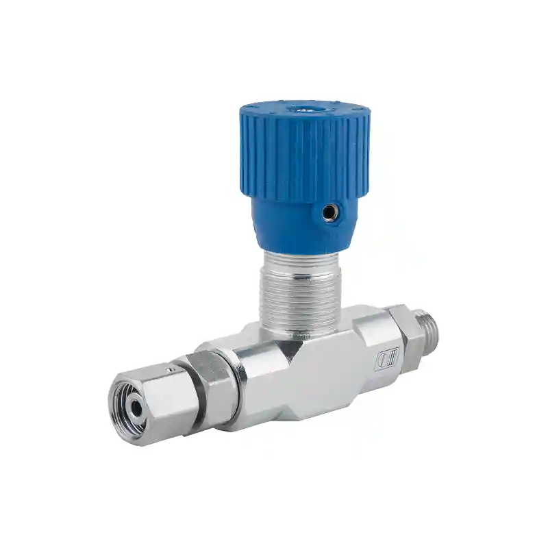 Affaire À Saisir VRFB 90 AB 1/4" valve hydraulique d'étranglement à deux voies avec réglage fin. Débit : 15 l/min , pression max : 350 bar