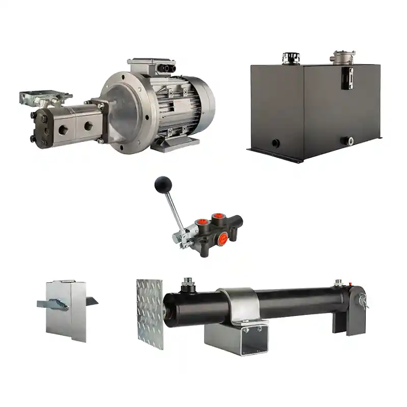 Hydraulique pour machine à fendre le bois Puissance de fendage : 19 tonnes durée du cycle de fendage : 17-20 secondes. Cylindre pompe moteur réservoir 75 litres distributeur 1 sectionnel Authentique
