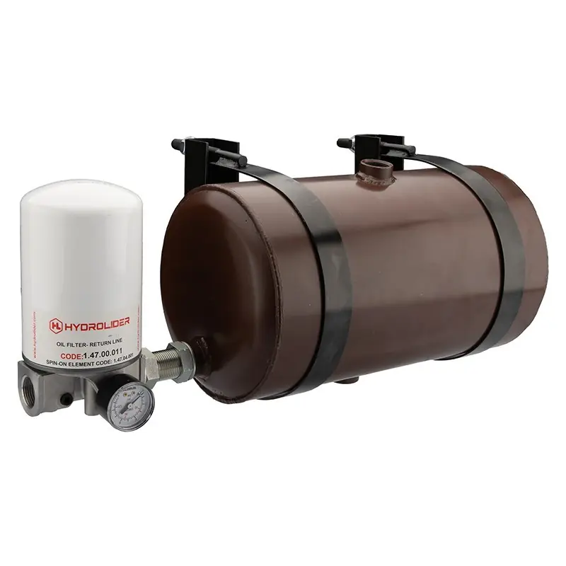 Produit De Marque Réservoir universel d'huile hydraulique en métal, capacité de 10 litres, filtre de retour et colliers de 206 mm inclus