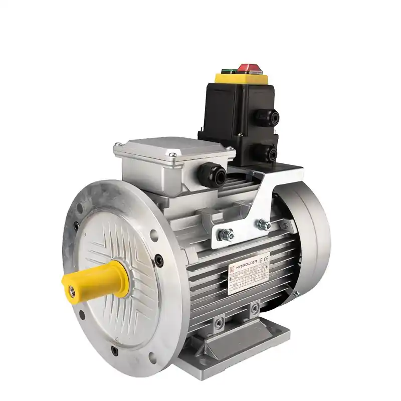 Authentique Moteur électrique triphasé 400V IE3 type B35 G100L puissance : 2,2kW vitesse : 1450 tr/min Arbre : 28mm avec bride Interrupteur KOA 1T + support inclus