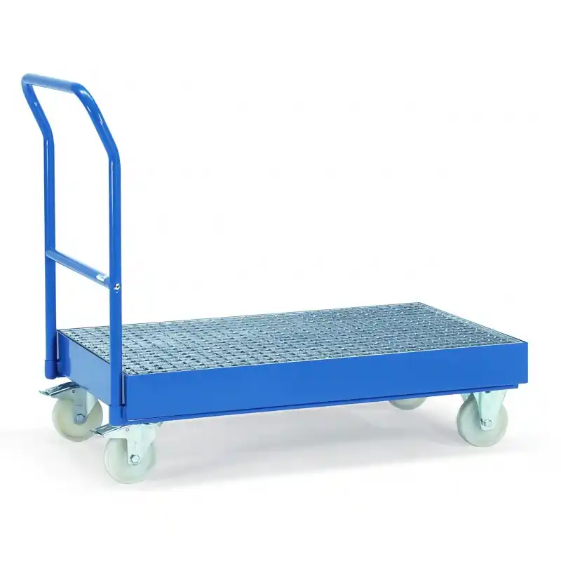 Affaire À Saisir Chariot porte-fûts avec bac étanche et cailleboti – 2703 – FETRA Chariot porte-fûts avec bac étanche et cailleboti