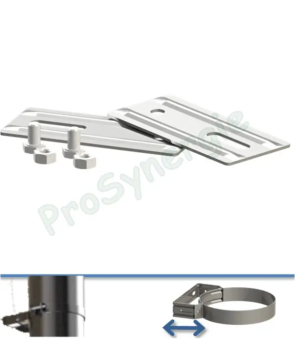 Acheter En Ligne Kit de 2 plaques de réglable inox 316 (écartement supplémentaire) pour bride murale de tuyau de fumée