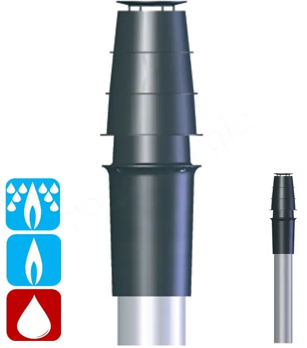 Achat Immédiat Terminal Vertical Econext Noir pour Concentrique Inox / Galva