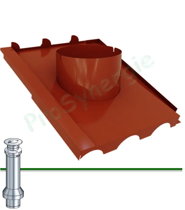 Embase étanchéité tuiles et couverture acier ondulée nervurée pour sortie de toit Inox ronde LISS-ISO DP Offre Exclusive
