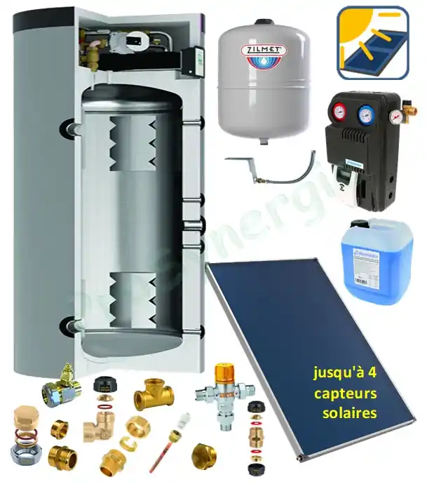 Pack Solaire Complet avec production d´E.C.S par échangeur à plaques haute performance Promotion