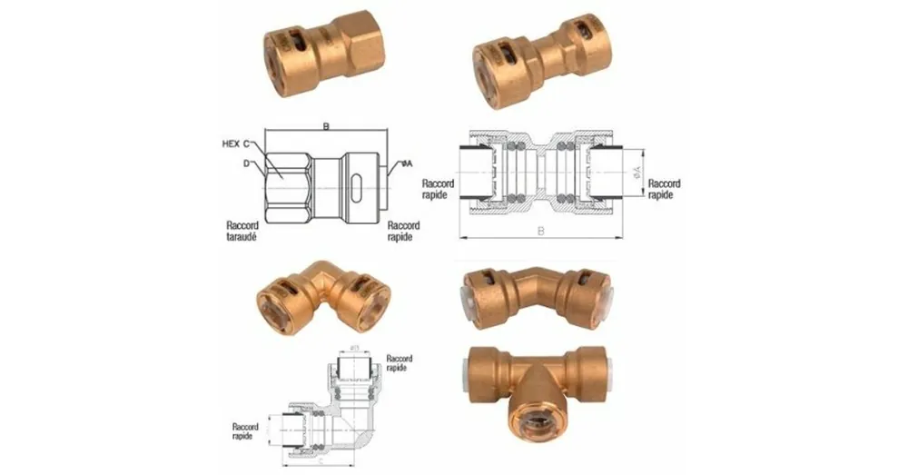 Quantité Limitée Raccords et union droit et coudée frigorifique CAÏMAN CONNECTORS